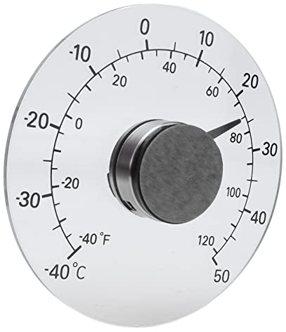 EVTSCAN Außenthermometer mit 4-Zoll-Zifferblatt, selbstklebend, wasserdicht für Türfenster-Wandthermometer, -40 bis 50 Grad C, hohe Genauigkeit, für Raumgewächshaus-Inkubator-Weinkeller