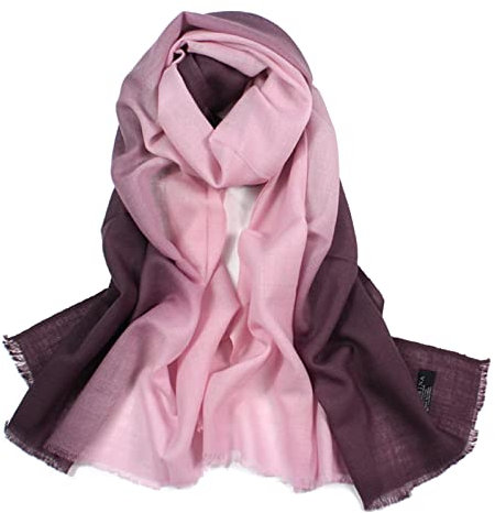 Whoiy Wollschal Damen Xxl Winter, Schal Winter Damen Xxl Gradient Rosa 180X65cm Warmer Übergroßer Winterschal-Poncho