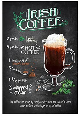 JDRC Irish Coffee Making Process Canvas Poster Bedroom Decor Sports Landscape Office Room Decor Gift Unframe: 12x18inch(30x45cm)