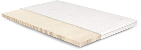 Meisterschlaf Latex Topper 140x200 cm – 7 cm hoch – 20% Naturlatex RG 65 – mittelweich – Oeko-TEX® Standard 100 – Tencel™ Lyocell 3D Doppeltuch-Bezug waschbar – Made in Germany