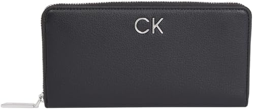 Calvin Klein Damen Geldbörse Zip Around Wallet aus Kunstleder, Schwarz (Ck Black), Einheitsgröße