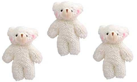 ibasenice 3st Bär Aus Perlvlies Kleine Plüschbärenpuppe Stoffpuppe Mini-bären-Puppe Plüsch-teddybär-Spielzeug Plüschbären Stofftiere Anfang Vorhanden Weiß Pp Baumwolle Marionette Plüschtier