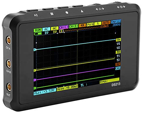 NDNCZDHC DS213 Mini Oscilloscope, 100Msa/S 4 Canaux Mini Oscilloscope Portable De Poche Numérique pour Maintenance Électronique, Ingénierie Électronique