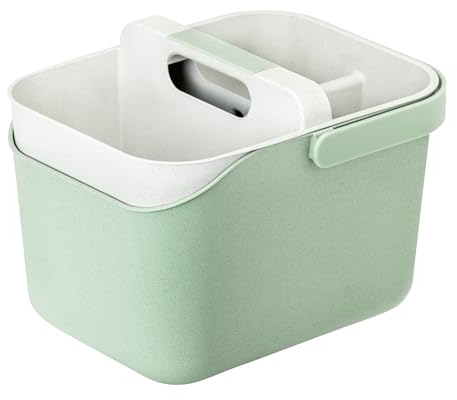 Vigar - Set Caddy e Secchio Pulizia - Due in uno - 31 x 24 x 23 cm - Modello Zeroline - Secchio leggero da 8 litri - con contenitore a 3 scomparti - Trasporta prodotti per la pulizia