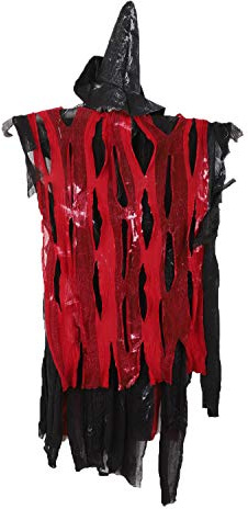 Halloween Skelett Deko Hängende Gruselig Geister zum Aufhängen Figur Horror Hexe mit gruseligem Schrei und leuchtenden Rote Augen für Halloween Dekoration Mottoparty Garten