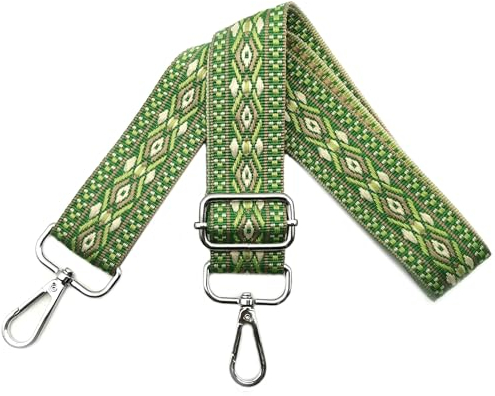 Verstellbarer Schultergurt für Taschen Damen Tragegurt, Taschengurte zum Wechseln, Taschengurt Breit 3.8cm mit Silber Karabiner, Schulterriemen für Schultertasche Handtaschen, Grün, N16