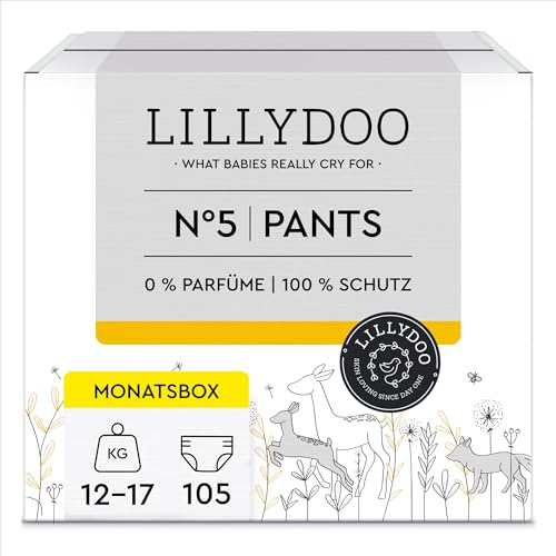 LILLYDOO hautfreundliche Pants, Größe 5 (12-17 kg), Monatsbox (105 Stück)