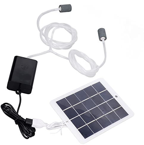 Yusat Solar-Sauerstoffpumpe, Mehrzweck-Sauerstoffpumpe, bequeme Installation, leicht zu transportieren, tragbare Angel-Luftsprudlerpumpe Aquarien