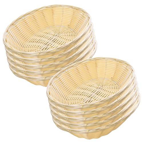 Hintyne Paniers à Pain Pour Panier De Table 10 PCS Paniers à Pain Ovales Pour Table Paniers Cadeaux En Plastique 7,9x2,4 '' Paniers De Nourriture Vides Corbeille à Fruits