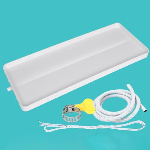 Generic AC Drip Pan with Drain, Universal Window Air Conditioner Drain Kit Condensate Water Collector Drip Tray, HVAC Secondary Drain Pan, PP Material, CQEJNUCQJ-1-2P-WITH3MHOSE