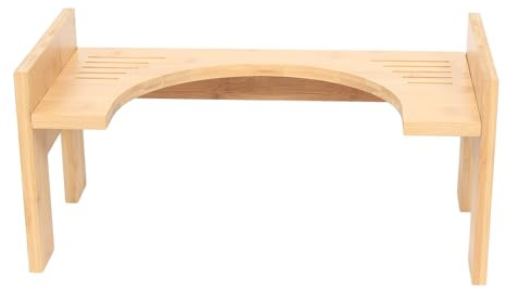 WINPANG Physiologischer Bambus-Toilettenhocker, höhenverstellbar, Rutschfester Toilettenhocker für das Badezimmer, gesunder tragbarer Toilettenhocker für Erwachsene und Kinder, ca. 45 x 25 x 22,5 cm