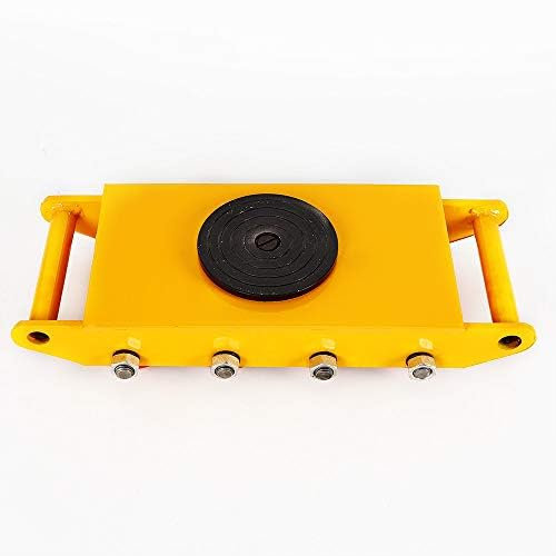 HINOPY Panzerrollen, 12T Transportfahrwerk Heavy Duty Maschine Skate Roller Möbel Gerät Transportwagen mit 360 Rotation Cap, Gelb