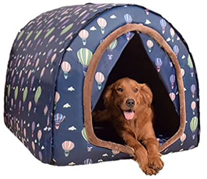Hundehütte Für Alle Jahreszeiten Abnehmbarer Und Waschbarer Hundekäfig wasserdichte Hundehütte Für Den Außenbereich Warme Hundehütte Im Winter(Size:45 * 28 * 36cm)