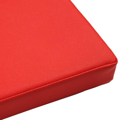 Generisch Benutzerdefinierte Leder Sitzkissen,Wasserdicht Stuhl Kissen Boden Kissen Sofa Kissen für Haus Küche Terrasse Möbel(40x40x8cm(16x16x3inch), Bright red)
