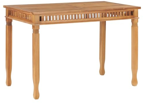 AJJHUUKI Home Items, Garten-Esstisch, 120 x 65 x 80 cm, massives Teakholz, Anzugmöbel