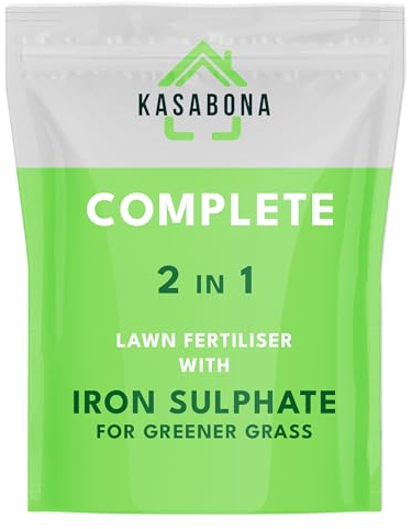 Iron Sulphate 2-in-1 Lawn Feed 1kg Covers upto 40m² Grass Fertiliser Weed & Moss Killer Lawn and Turf Hardener Ideal for Garden Maintenance Suitable for UK Climate (40m²)