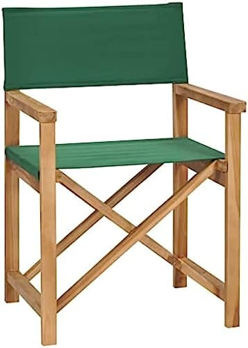Klappbarer Regiestuhl, massives Teakholz, grün + Material: fein geschliffenes Teak-Hartholz mit wasserbasierter Oberfläche, Stoff