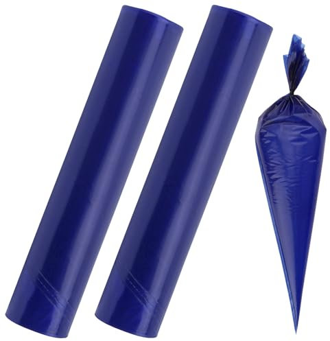 HEIHAK 200 Pcs Blue Piping Bags, 21 Inch Large Cake Piping Bags, Decorating Bags for Baking, Cake and Dessert Making