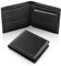 GlasFlength Portafoglio Uomo con Blocco RFID, PU Pelle Slim Portafogli con 1 Tasca Portamonete 6 Slot per Carte Credito 2 Scomparti Banconote Grande Capacità Verticale Wallet (Nero)