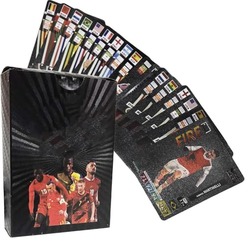 Umbrean 55 x Football Stars schwarz Edition Kartenspiel für Erwachsene 14+, Partys, Geburtstage, Hochzeiten