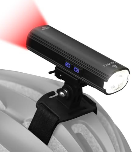 600 lumen Gaciron främre cykelljus, integrerad cykelbelysning fram och bak, lämplig för hjälmmontering, 4 ljuslägen, främre ljus cykel USB-C uppladdningsbar