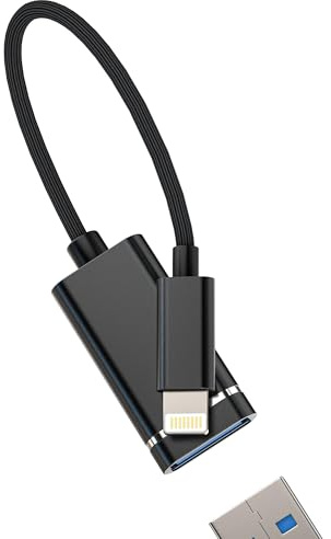Adaptador Lightning a USB para IPhone14 13 Pro Max Cable OTG 3.0 para iPad Enchufe USB A Lector de tarjetas de fotos Conector certificado para Apple MFI teclado externo ratón cámara Accesorios