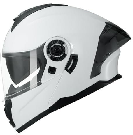 Klapphelm Motorradhelm Integralhelm Vollvisierhelm DOT/ECE Zertifiziert Genehmigt mit Anti-Fog-Doppelspiegel Atmungsaktiv und Bequem für Erwachsene Frauen Männer 1,3XL=65~66cm