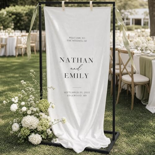 Eleganter Hochzeits-Willkommensschilder-Ständer – stabiler Welcome to Our Wedding Sign Holder for Seating Charts & Event Decor – Eine schöne schwarze Metall-Staffelei, um Gäste willkommen zu heißen
