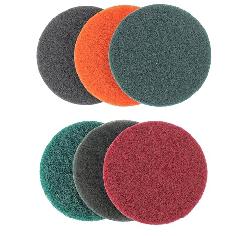 CDDCWZ Schleifvlies 125mm Klett 12 Stück | für Exzenterschleifer, Schleifschwämme, Polierschwämme 125 mm, geeignet für Metalle, Edelstahl, Kunststoff, Stein, Holz