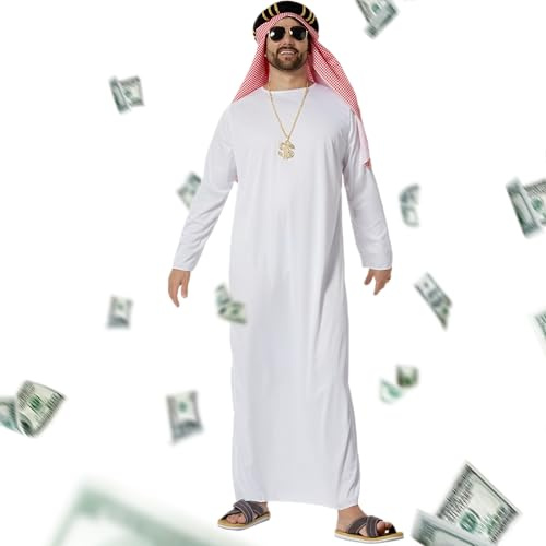 dressforfun Faschingskostüme Männer, Scheich Kostüm, Kostüm Herren, Gruppen Kostüm, Karneval Kostüm Herren, Faschingskostüm, Tunika Prinz von Ägypten, Kostüm Herren lustig, Scheich Kostüm Herren