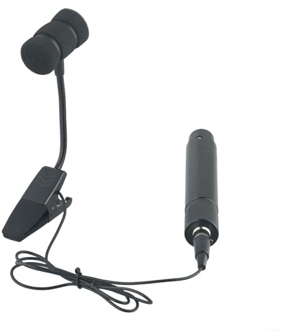 Feeshoppher Instrument Microphone Omnidirectional Clip-On Condenser Mic Professional Stage Microphone Set Clip-On Condenser Mic with 3Pin 4Pin Interface for Musical Instruments Performance(A)