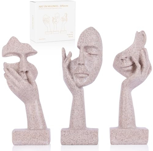 oliruim Juego de 3 estatuas pequeñas Thinker – Figuras abstractas de Resina artística para decoración del hogar, apartamento, estantería Flotante, Mesa de Centro, Escritorio de Oficina (3 Piezas de