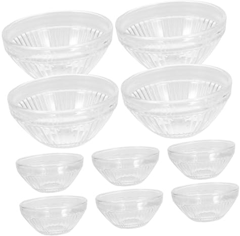 Cabilock 10 pièces Lot de Bols à Pudding Verre Transparent Petits Ramequins Empilables Résistants Chaleur pour Dessert Glace Gelée