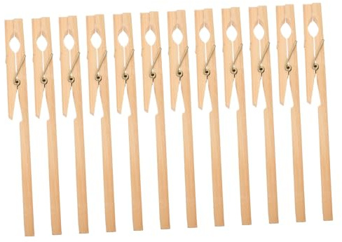 POPETPOP 12 Abrazaderas Fijas de Madera Marrón para Tubos de Ensayo Diseño Creativo y Alta Fiabilidad, Ideales para Laboratorios y Escuelas