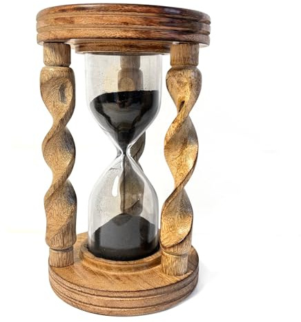 ROSEWOOD HOURGLASS SAND TIMER – 3-Minute Wooden Timer for Home, Office, Desk Décor & Gift