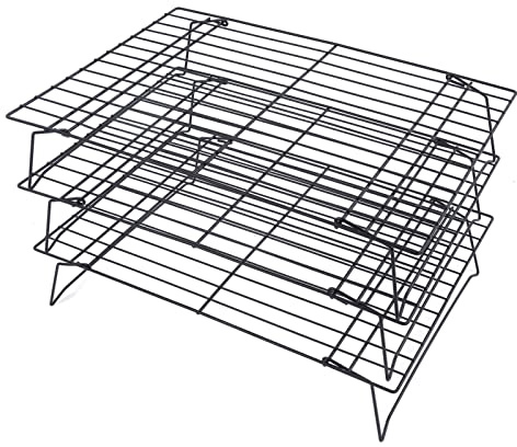 Eminchu 3-lagiger Stapelbarer 13-Zoll-Backrost, Kühlrost mit Klappbaren Beinen, Rutschfester Drahtrost Zum Backen von Brot, Pizza, Kuchen