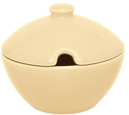 Excelsa Trendy Formaggiera/Zuccheriera in Porcellana, Colore Crema, con Coperchio