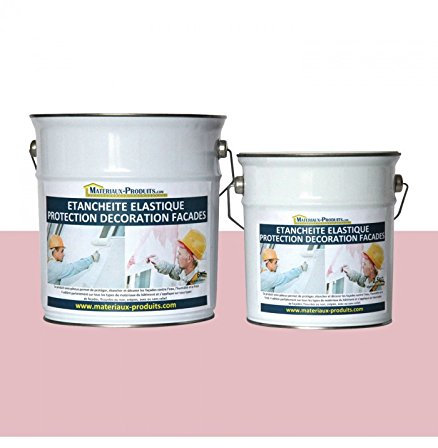 MATPRO - Peinture Étanche & Élastique pour Protection de Façade - pour Mortiers, Briques, Crépis, Fissurés ou Non, Avec ou Sans Relief - Rose Clair - 20Kg