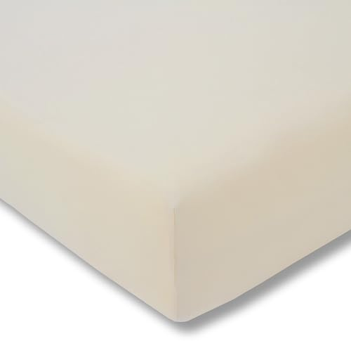 ESTELLA Topper-Spannbetttuch | leinen | 180-200x200 cm | bügelfreie & trocknerfeste Qualität | Rundumgummi | 97% Baumwolle