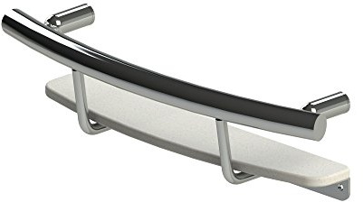 Invisia Shampoo Shelf 20 Integrated ADA Grab Bar - Polished Chrome | Built-in shower storage with safety-rated grab bar, 500 lb capacity