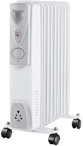 Radiateur à huile electrique 9 éléments 2000 W Chauffage, Thermostat réglable et système de sécurité en cas de surchauffe