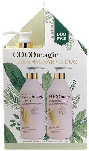 CocoMagic Shampoo and Conditioner Duo - Infused with Coconut Oil & Botanical Extracts - Deeply Hydrates and Restores Shine (32 oz)