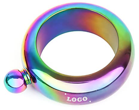TopTie Grabado Láser Personalizado Pulsera Petacas de Alcohol Regalo para Mujeres con Embudo, 3.5 oz/100ml Petaca de Acero Inoxidable Brazalete Frasco