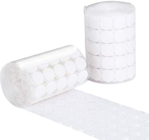 500 Paar Klettpunkte Selbstklebend 15mm, Self Adhesive Klett Klebepunkte, Rund Doppelseitig Klebende Klettverschluss für Schulprojekte, Büroorganisation und Kinderhandwerk (Weiß)
