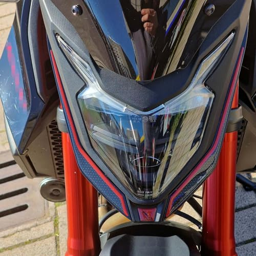 Resin Bike Motorbike 3D Stickers Compatible with Honda CB Hornet 750 2023-2024 Red. Headlamp Protection from Impact and Scratches. Sticker 3D Resin Gadget Moto