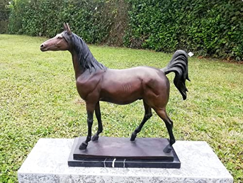 Thermobrass Bronzefigur stehendes Pferd Hengst Pony Skulptur Gartendekoration