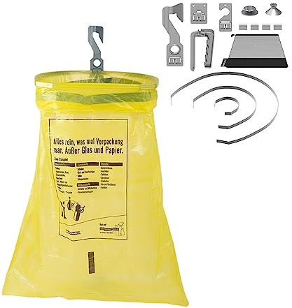 O Spring Système de 14 pièces pour sacs poubelle jusqu'à 120 l, support de sac poubelle, support de sac poubelle, support de sac poubelle, support de sac poubelle, support pour sac poubelle, support
