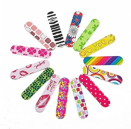 20PCS Bunte Mini-Nagelfeilen Doppelseitige Schwamm Schmirgelbretter Puffer Block Praktische Fingernagel Datei Maniküre Werkzeuge für Pediküre Natürliche Acryl Nägel