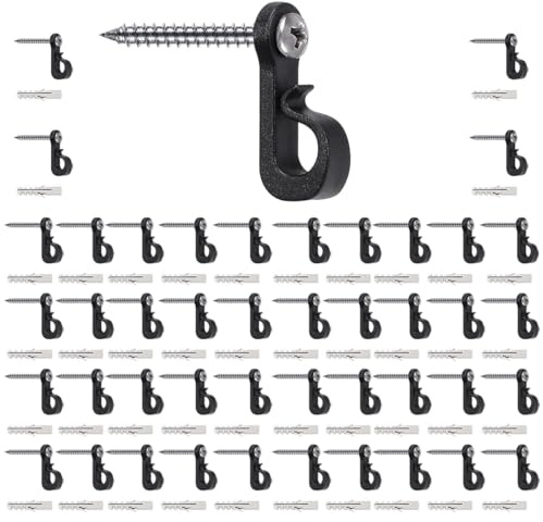 Uni-Fine 𝟰𝟱-𝗣𝗮𝗰𝗸 Q-Hanger Screw in Hooks Indoor and Outdoor Home Christmas Lights Hanger Hooks Garage New Year Party for Outdoor String Lights