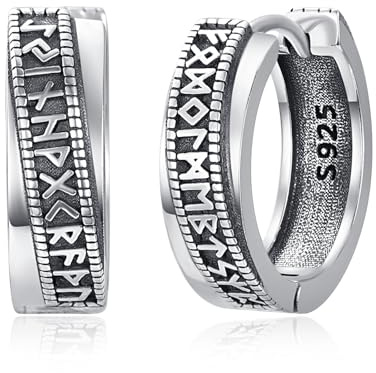 ADMETUS kreoler silver 925 herr svarta örhängen dam huggies hoop örhängen vikbara kreoler allergivänliga öronsmycken kreoler för kvinnor män, Sterlingsilver, Ingen ädelsten